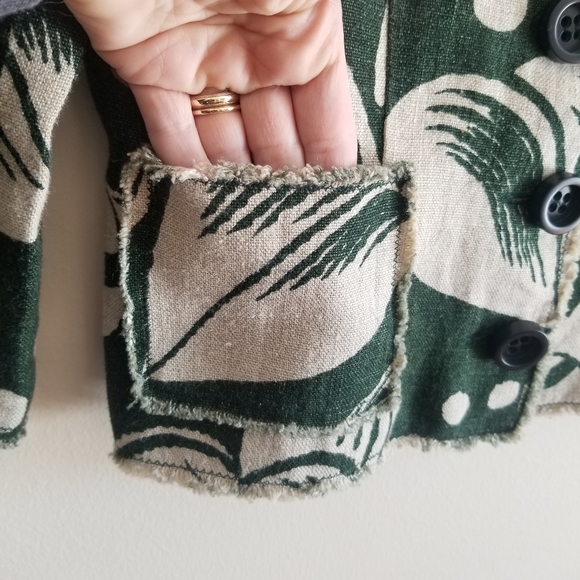 MOSCHINO CHEAP AND CHIC Vintage Floral Linen Button Front Blazer - Picture 7 of 10